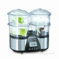 Food Steamer with 1.5L Large Water Tank and Transparent Heatproof Plastic Steam Bowl
